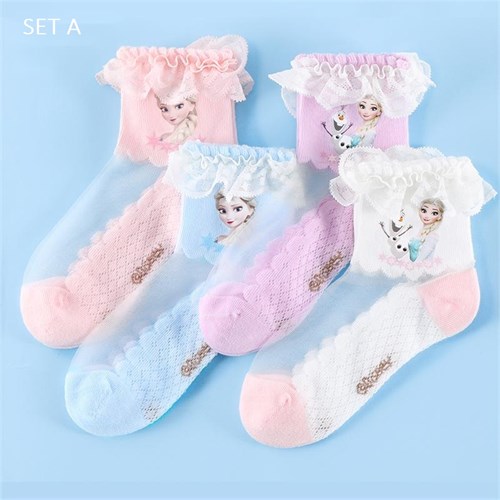 Set 4 tất Elsa thủy tinh Disney