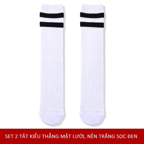 Set 2 tất cổ cao nữ sinh cotton mềm mịn TOE (Set A, 9-12 tuổi)