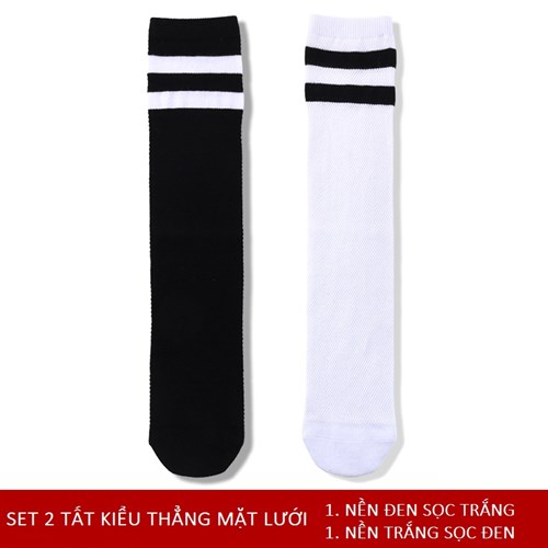 Set 2 tất cổ cao nữ sinh cotton mềm mịn TOE (Set C, 3-5 tuổi)