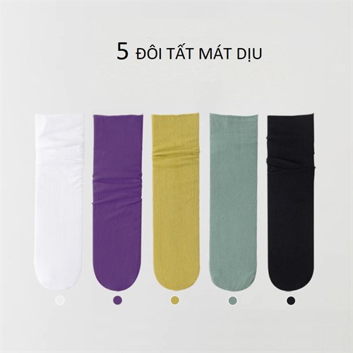 Set 5 tất nữ cổ trung mềm mại, mát dịu NEARKINS (Set C)