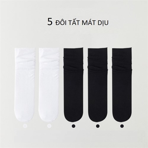 Set 5 tất nữ cổ trung mềm mại, mát dịu NEARKINS (Set B)